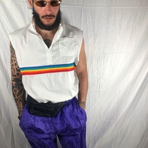 Vintage Rainbow Strip SunSports ZipUp